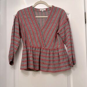 Madewell, extra extra small, gray and red blouse